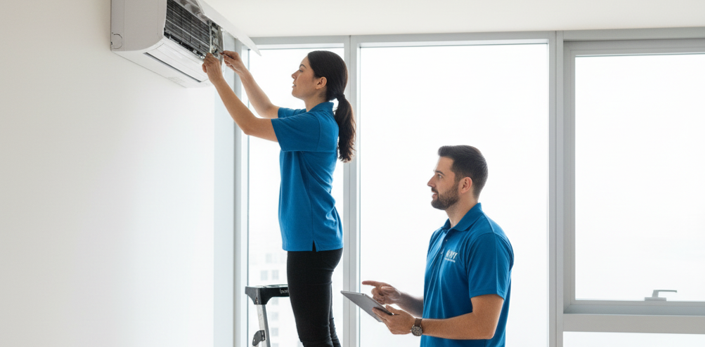 IVY Engineers installing air conditioning